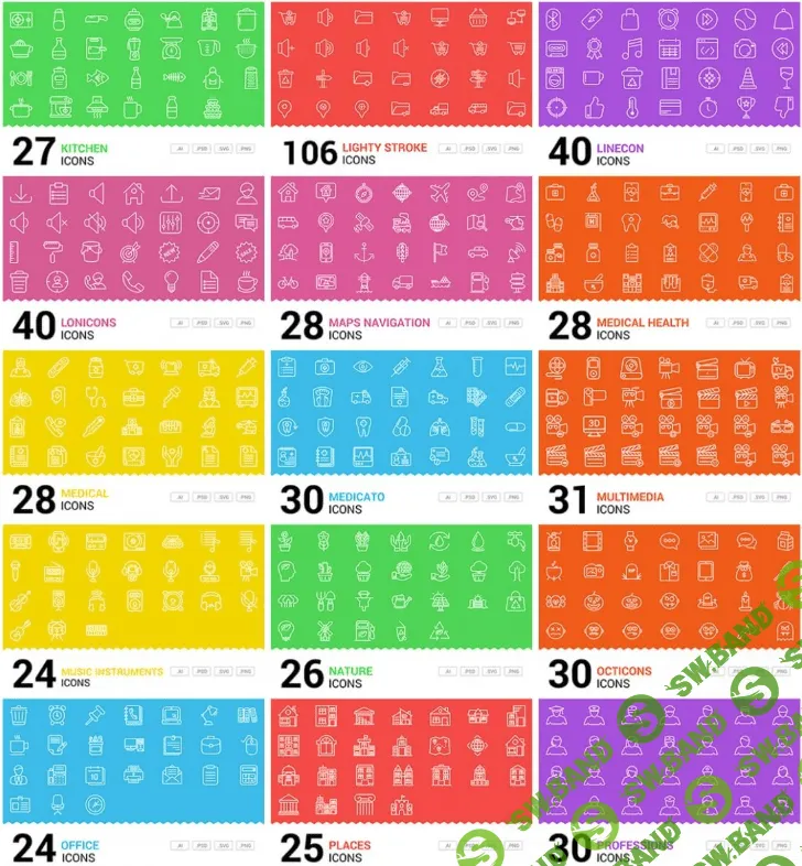 1600+ Кистей, 7 Экшенов, 17 Проф. шрифтов, 500 Паттернов, 2000+ Векторных иконок - Все для Photoshop