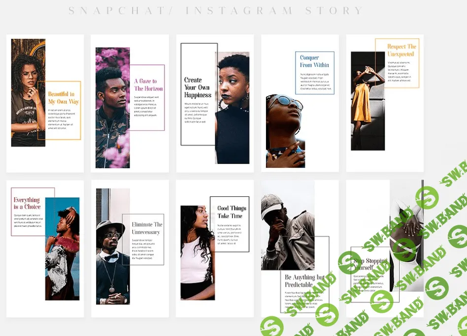 1600 шаблонов для соц. сетей, 108 анимированных шаблонов instagram и 500 для женского стиля