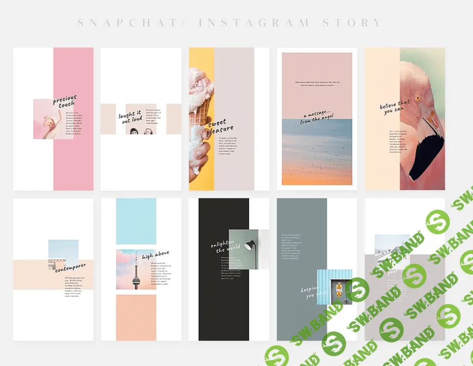 1600 шаблонов для соц. сетей, 108 анимированных шаблонов instagram и 500 для женского стиля