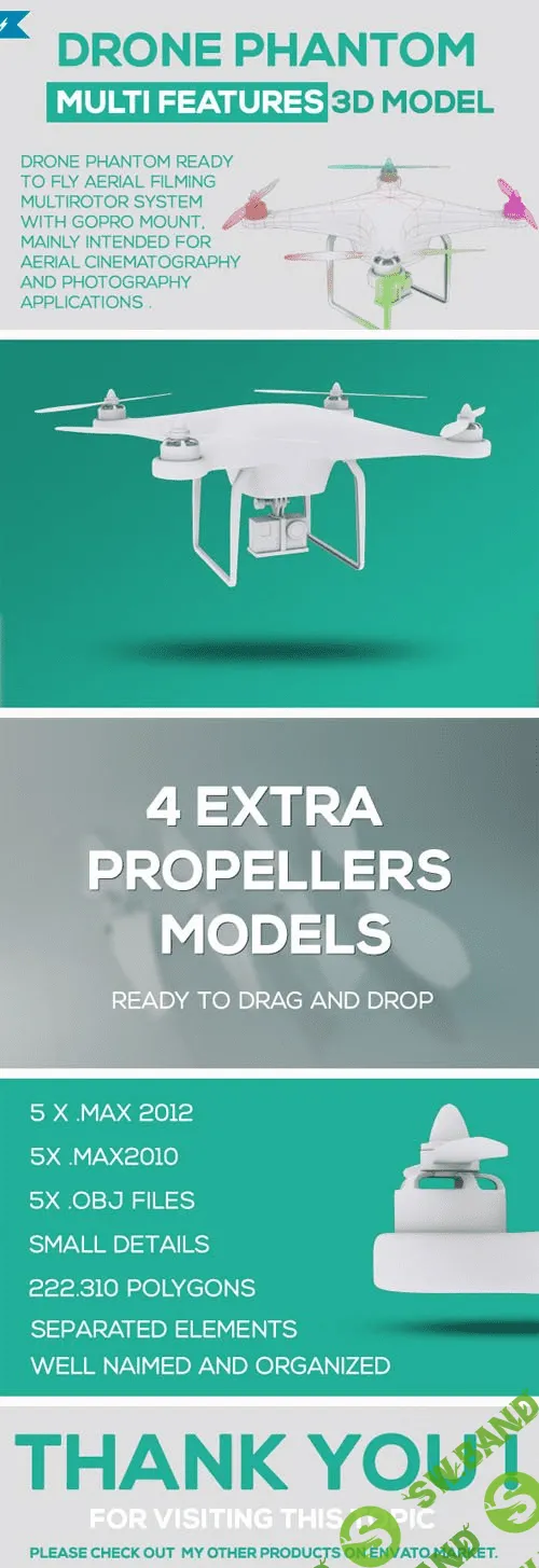 [3docean] Drone phantom with gopro