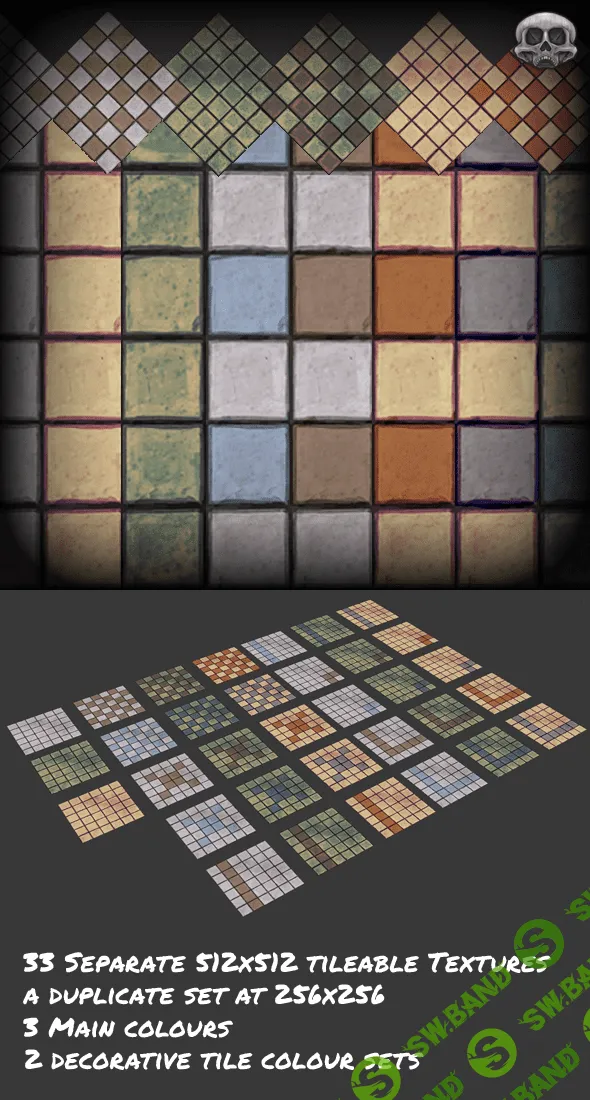 [3docean] Hand Painted Modular Tile Set