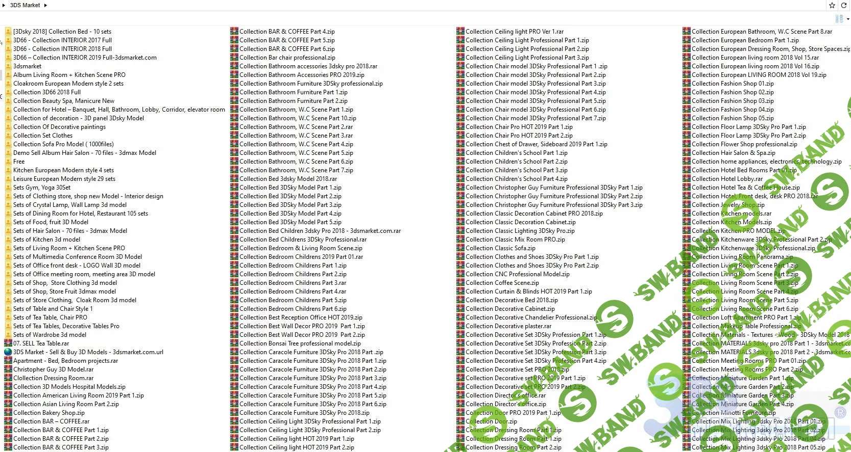 [3dsmarket] 100 3d моделей шкафов для спальни и прихожей (2019)