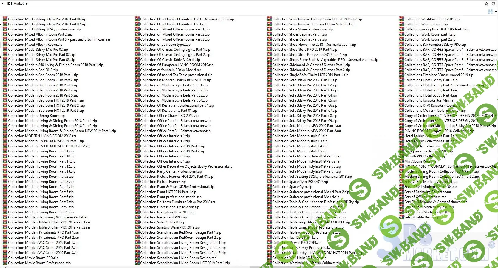 [3dsmarket] 100 3d моделей шкафов для спальни и прихожей (2019)