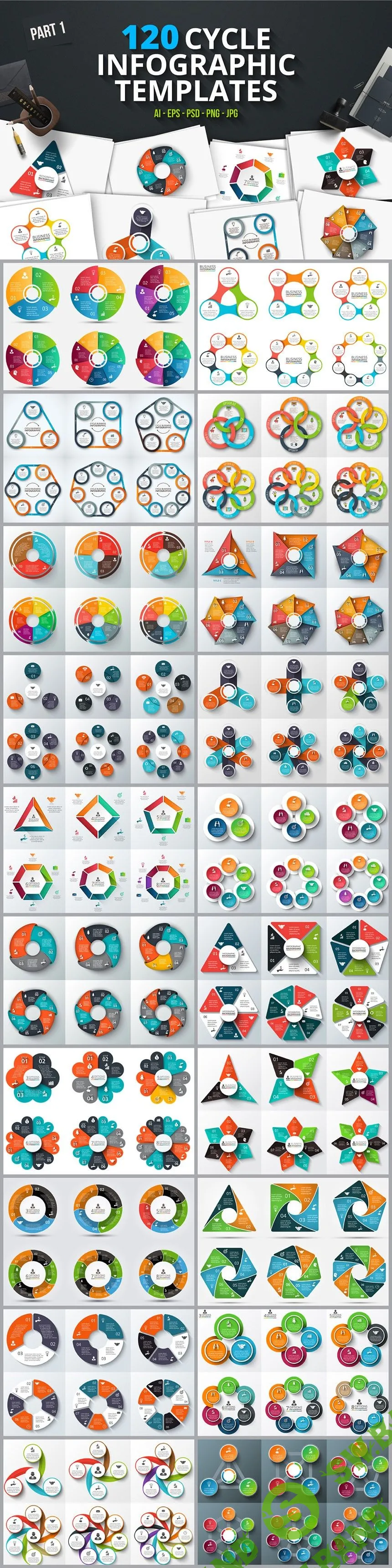 800 шаблонов инфографики