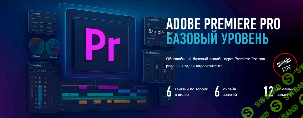 Adobe Premiere Pro базовый уровень (2025-2026) [Profileschool] [Дмитрий Ларионов]