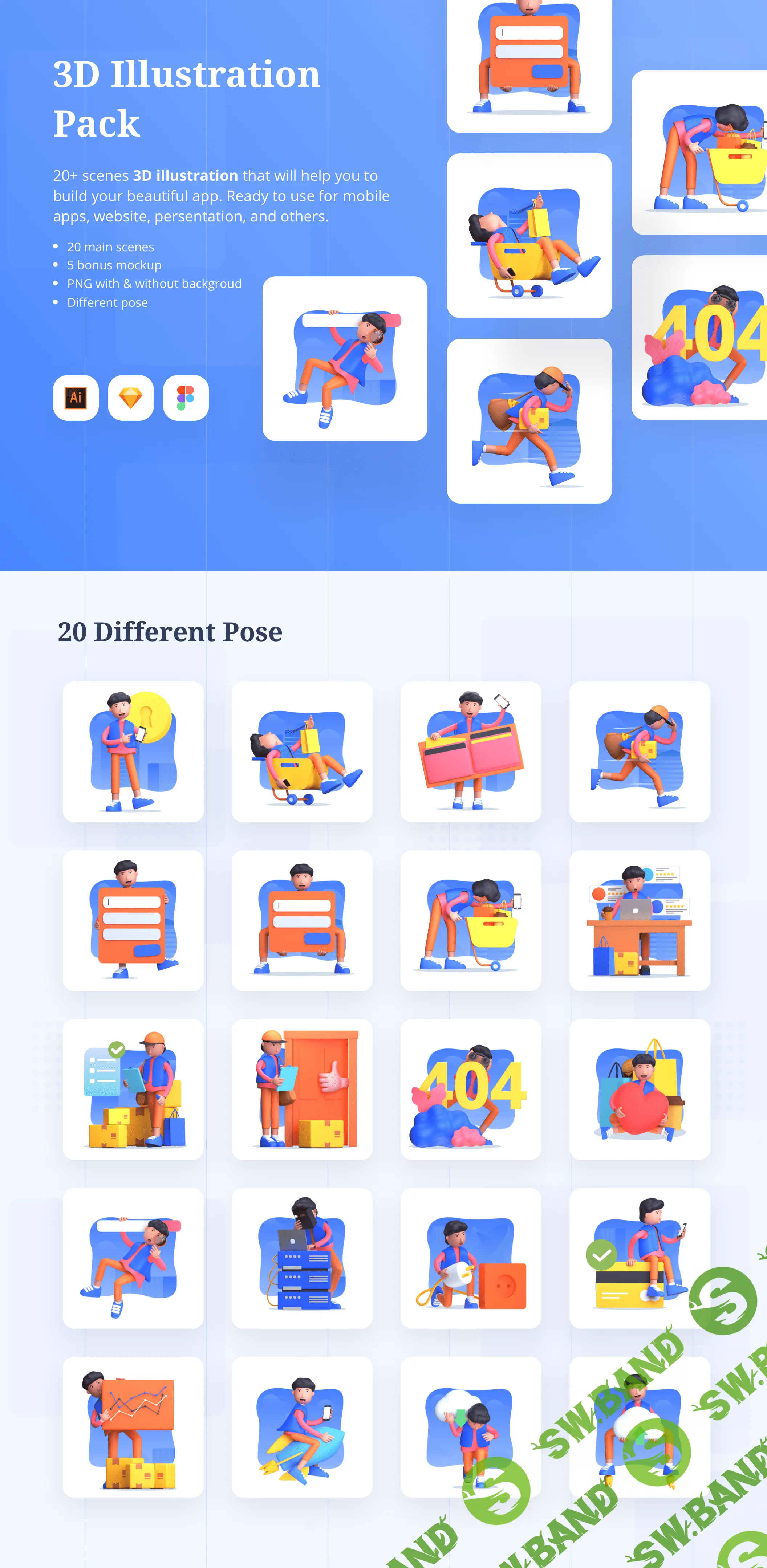 [Aldisolihin - UI8.net] 3D Illustration Pack