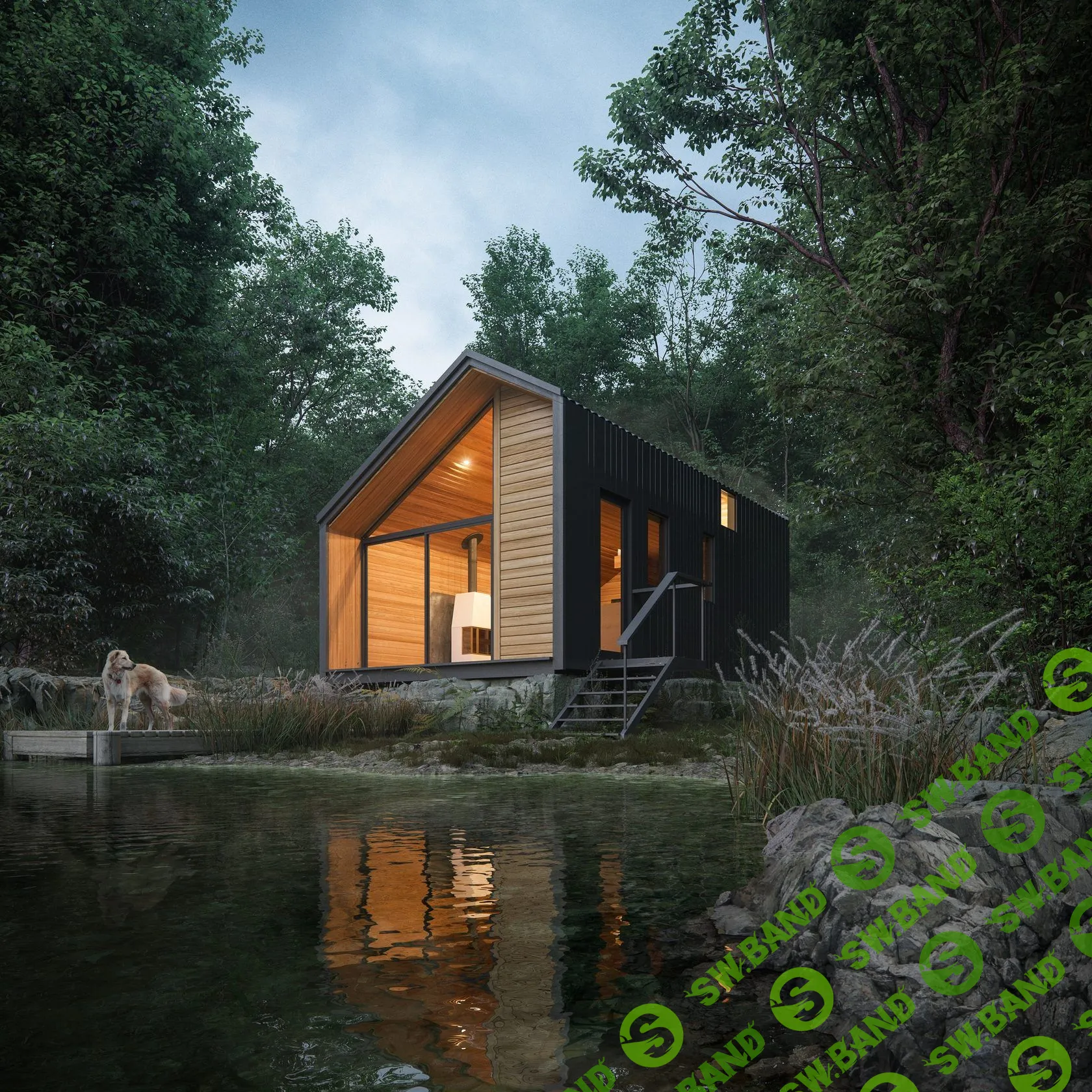 [Алексей Кондратьев] Дом у озера Corona Render (2022)