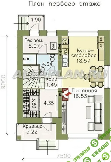 [alfaplan] Полный проект дома 9х8