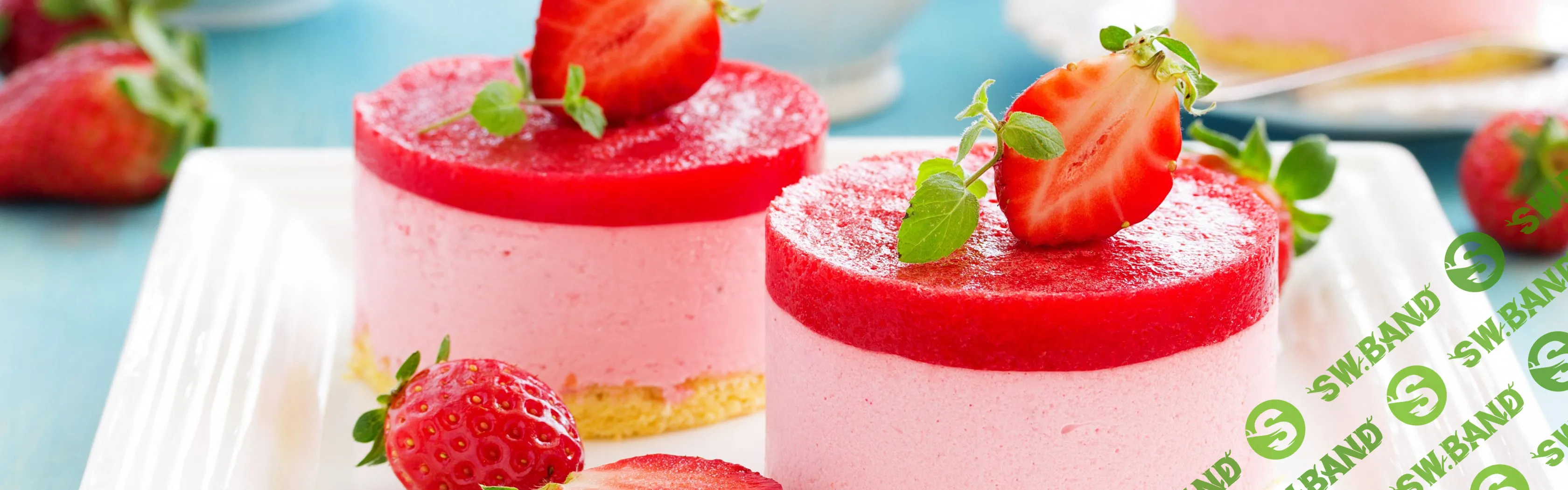 [Алина Ахмадиева] Муссовое фитнес-пирожное клубника-базилик (2018)