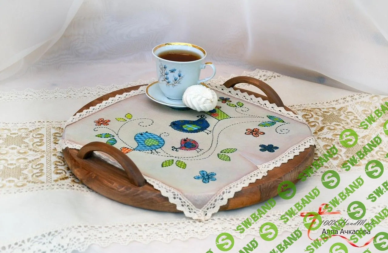 [Алла Ачкасова] Комплект из 3-х мастер-классов: Поднос «Японский пэчворк» + Яйцо декоративное «Ангел» + Шкатулка в стиле «Шануазри» (2019)