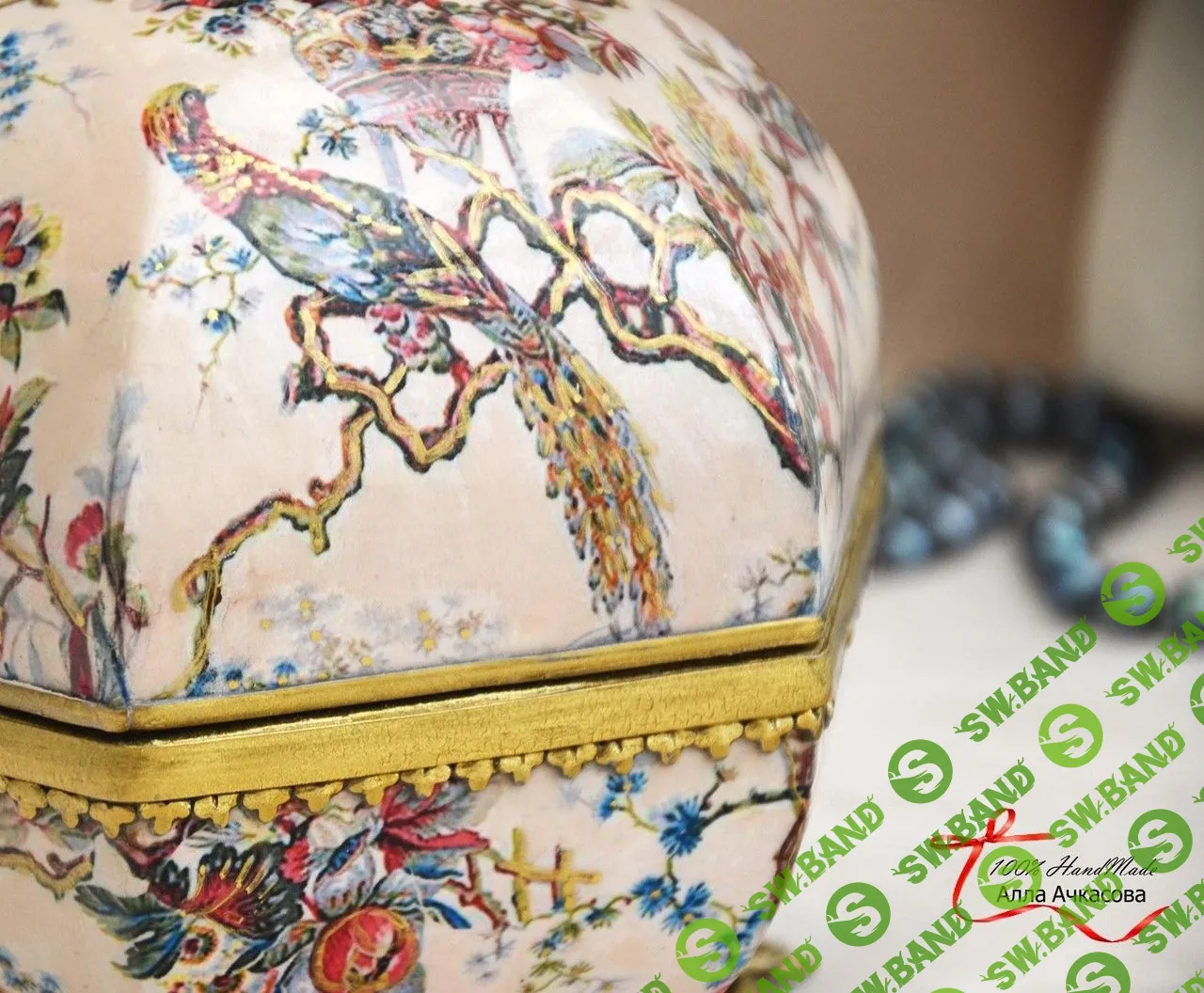 [Алла Ачкасова] Комплект из 3-х мастер-классов: Поднос «Японский пэчворк» + Яйцо декоративное «Ангел» + Шкатулка в стиле «Шануазри» (2019)