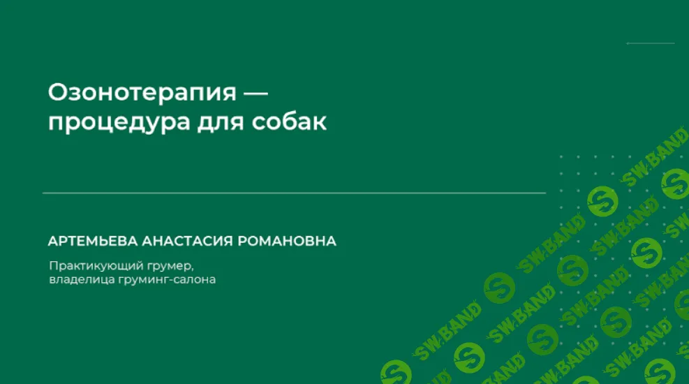[Анастасия Артемьева] Озонотерапия – процедура для собак (2024)