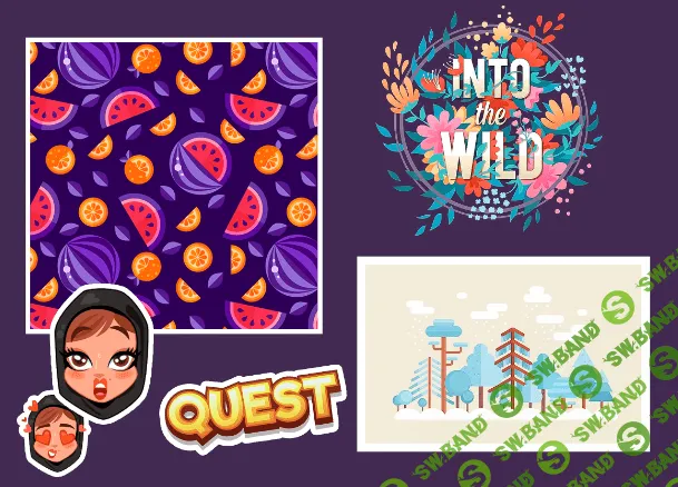 [Анастасия Пшиченко] Adobe Illustrator - практика и портфолио (2024)