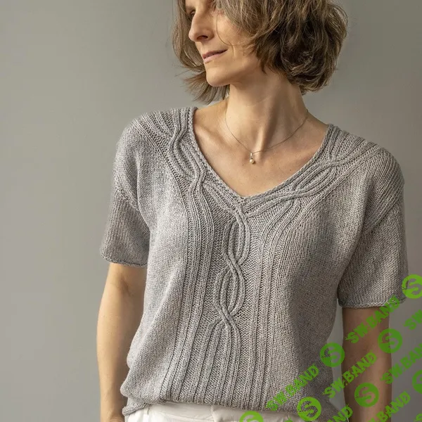 [Aneta Bleyer] Топ с японским плечом, вязаный спицами сверху Sylvan Tee (2025)