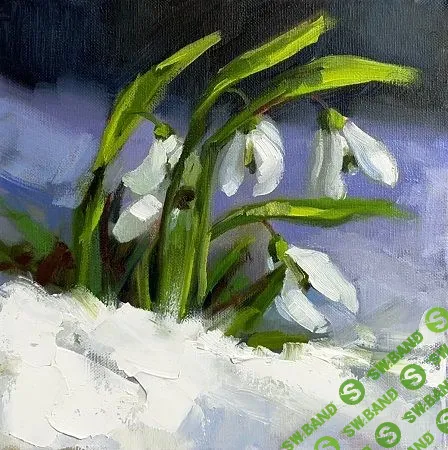 [Анна Маратканова] Горный пейзаж с домиком + Подснежники (2022)