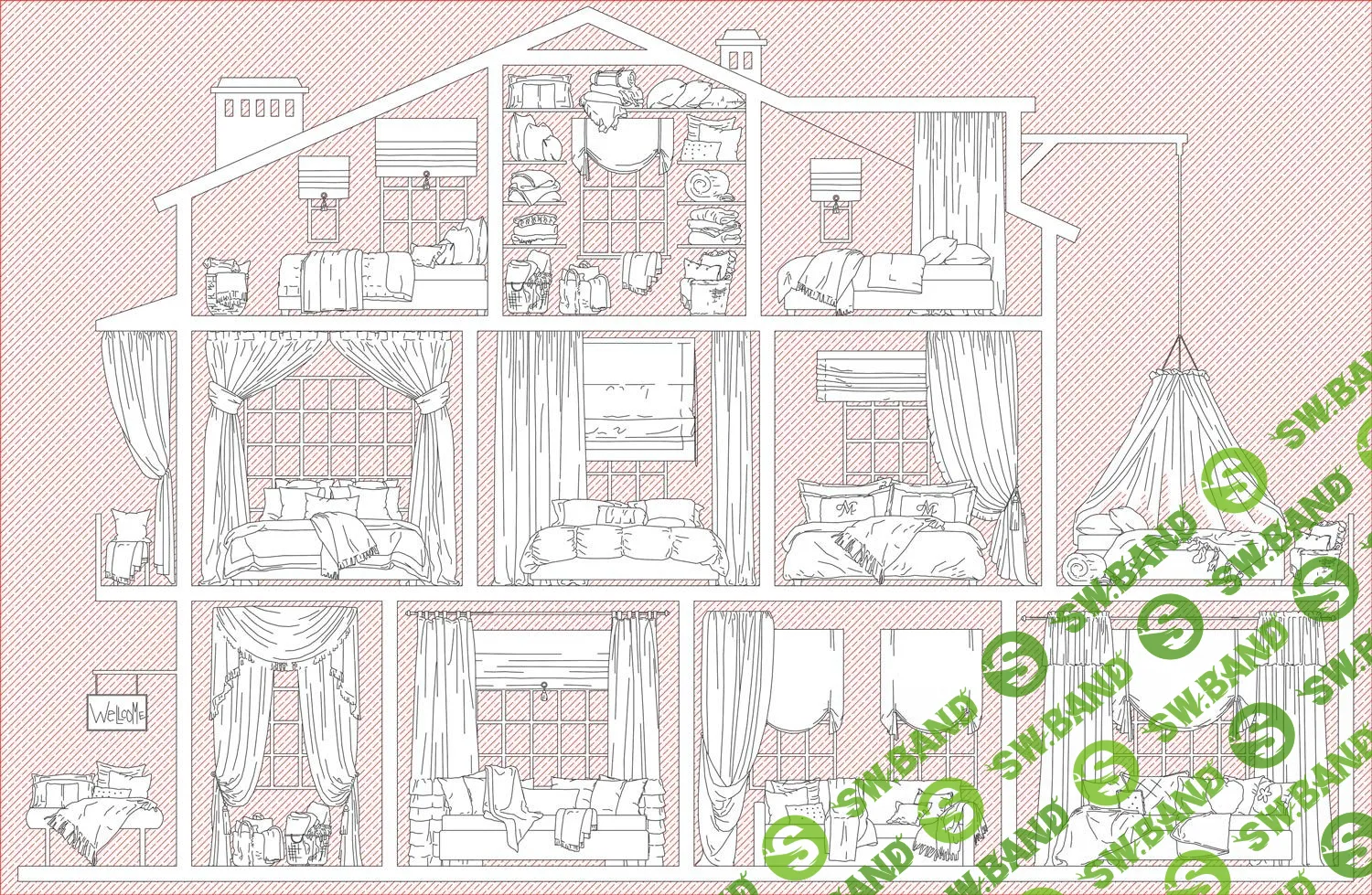 [Architectured] Текстильный набор деталей для AutoCAD, ArchiCAD (2020)