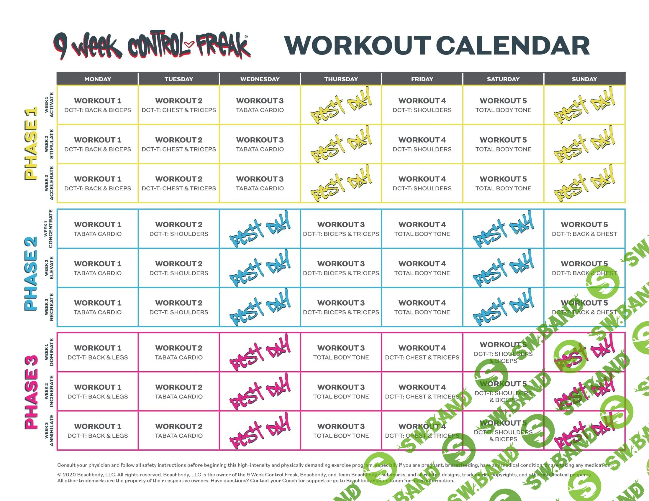 [Beachbody] Программа тренировок 9 Week Control freak