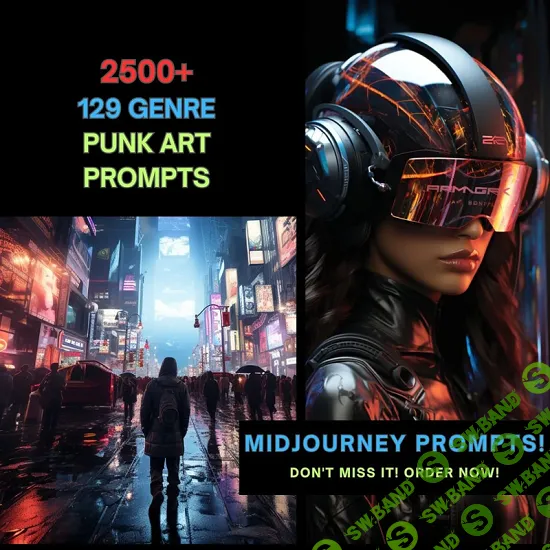 [Botbrush] 2500+ Midjourney Punk Prompts. Крутые панк-промпты для Миджорни (2024)