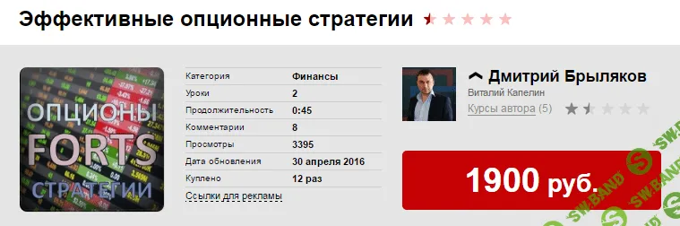 [Брыляков] Эффективные опционные стратегии