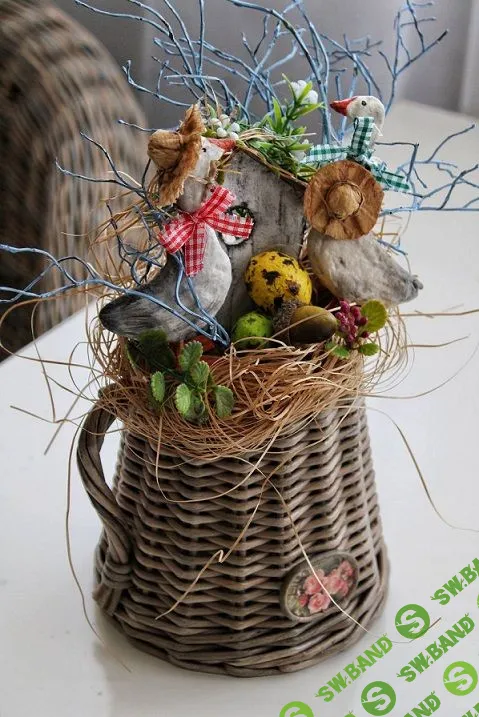 [Бумажная лоза] Кувшин с пасхальной композицией [Полина Майорова]