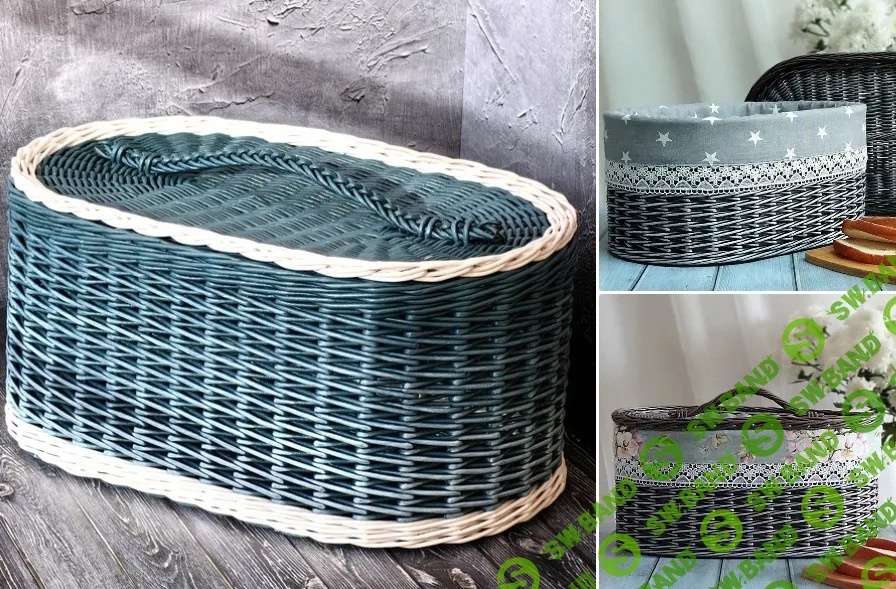 [Бумажная лоза] Совместник по плетению овальной корзины с двухсторонним чехлом (2024)