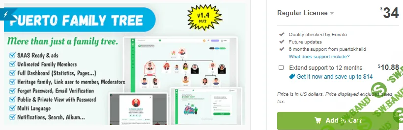 [Codecanyon] Puerto Family Tree Builder SAAS v1.4 (2021)