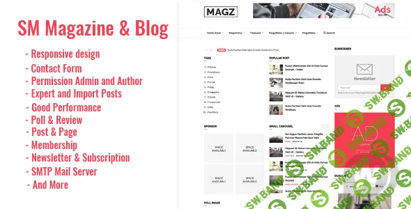 [CodeCanyon] SM Magazine News Blog - скрип блога