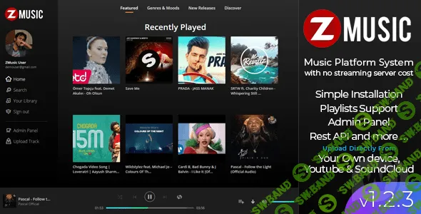 [CodeCanyon] Zuz Music v1.2.3 - скрипт музыкальной платформы
