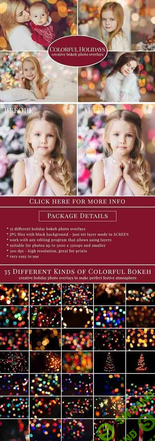 Colorful Holidays photo overlays