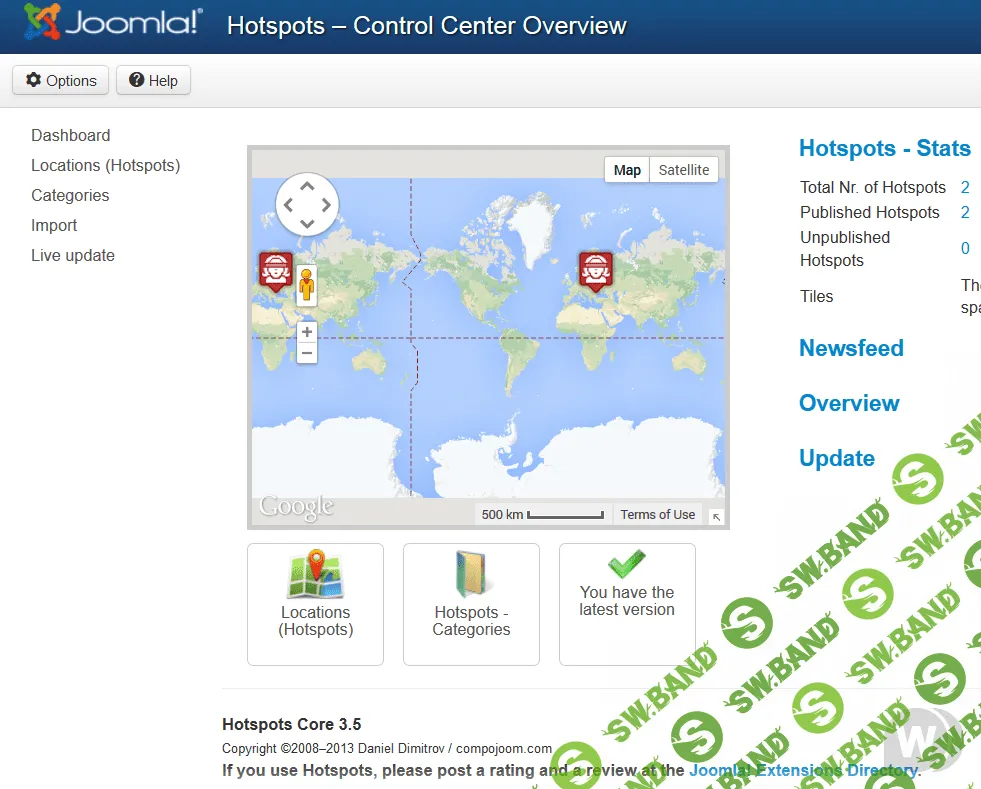 [compojoom] Hotspots Pro v5.4.3 - карты Google для Joomla