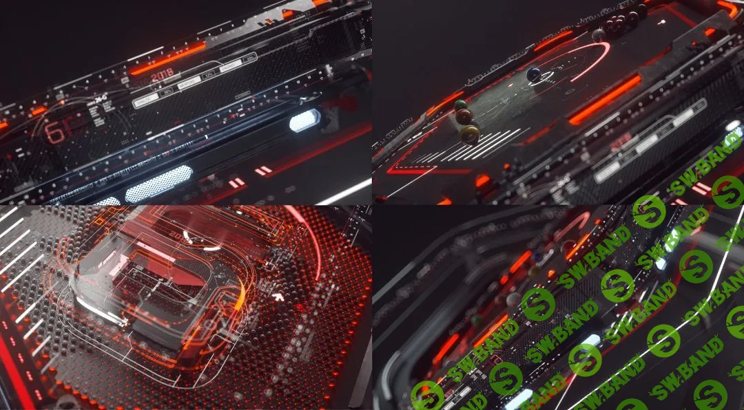 [Creatiflux] Графическая сцена 6Red Animated C4D Octane (2019)