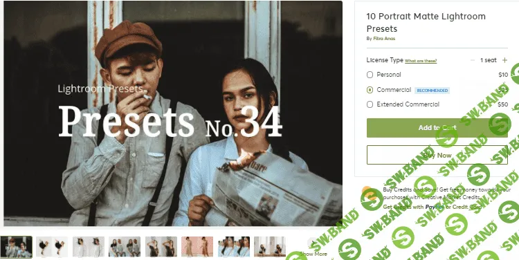 [Creativemarket] 10 Portrait Matte Lightroom Presets №34 (2020)