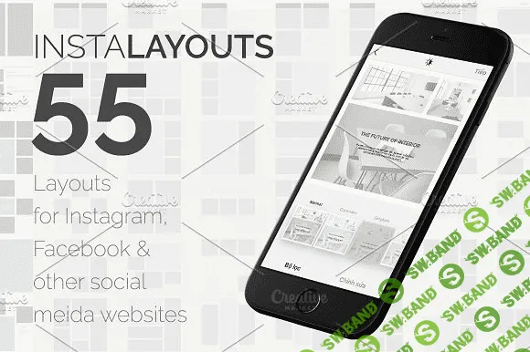 [creativemarket] 55 Instagram макетов