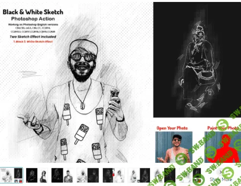 [Creativemarket] Black & White Sketch PS Action (2021)