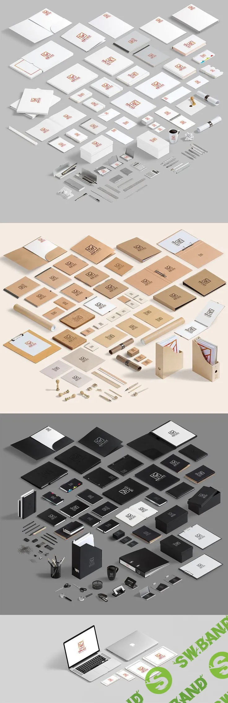 [creativemarket.com by Mockup Zone] Iso. Stationery Mock Up Generator