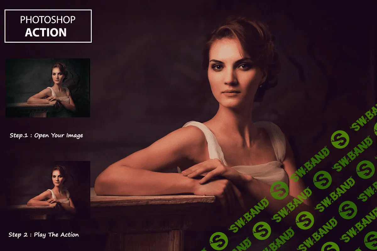 [Creativemarket] Dark warm tones PS action (2019)