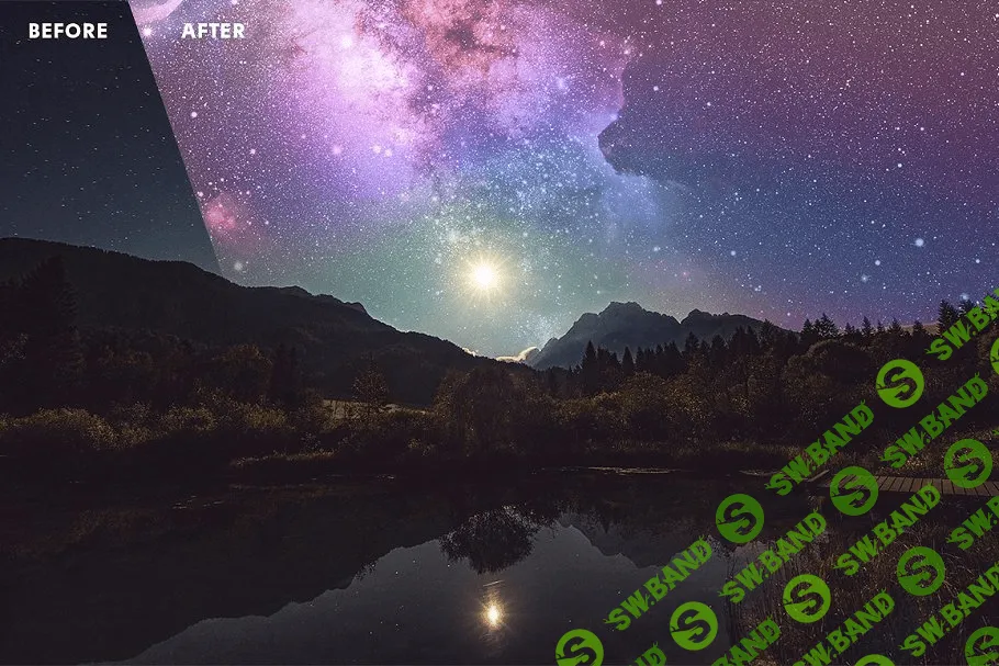 [creativemarket] Night Sky Starry Overlays + Actions