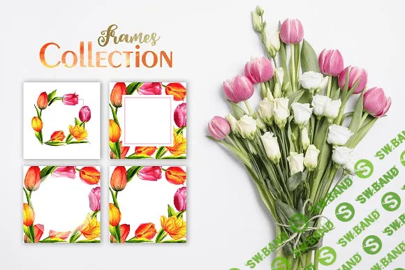 [creativemarket] Tulips Watercolor Red