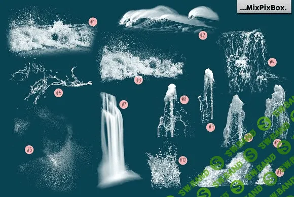 [creativemarket] Water Splash Photo Overlays