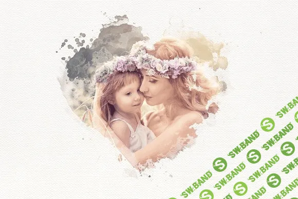 [creativemarket] Watercolor Portrait Photo Masks