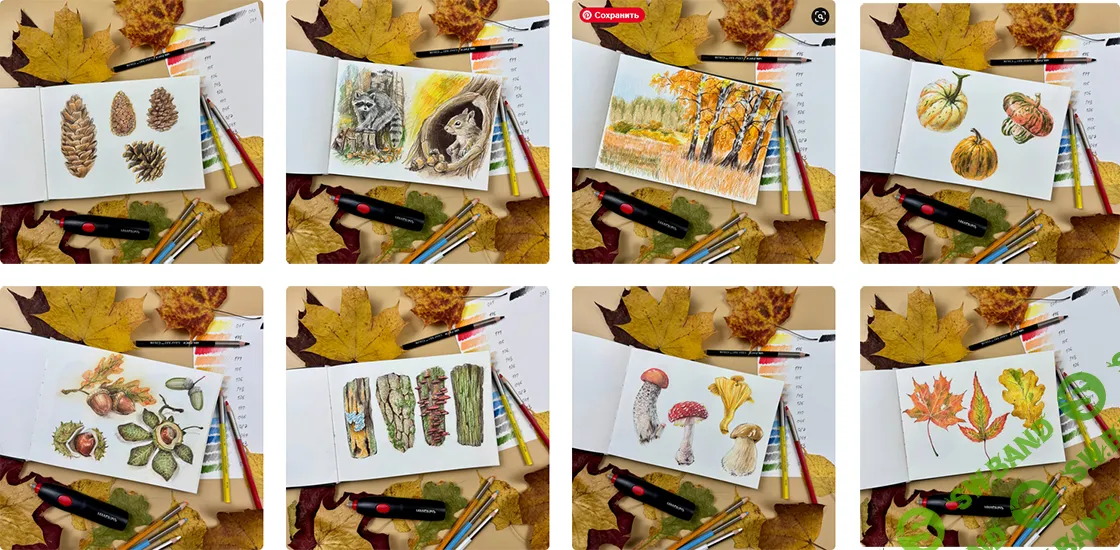 [DariArt, Дарья Долгополова] Текстуры карандашами. Осень (2025)