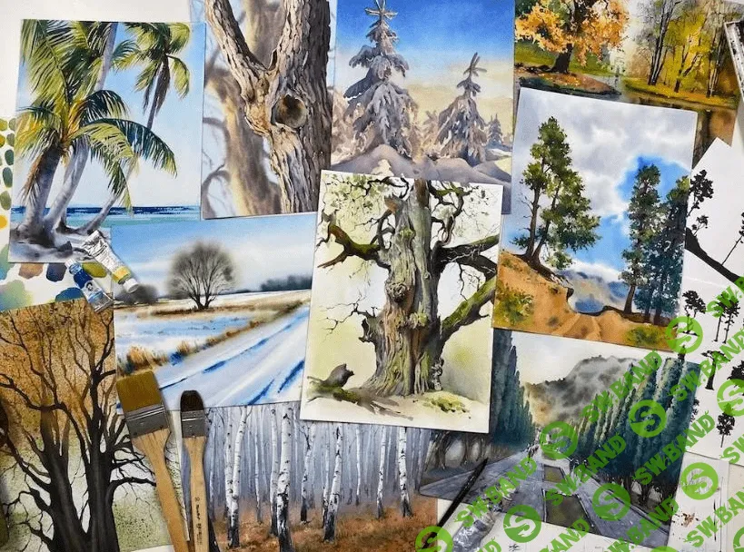 [Дарья Куцаева] [Художник Online] Деревья акварелью (2021)