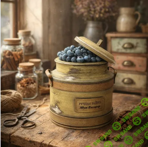 [Декор] Бидон с голубикой. Базовый марафон 11 [Лёля Раевская]