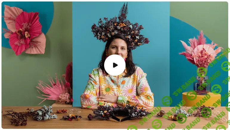 [Декор] Декор из цветов и сухих листьев [Decorating with flowers and dried leaves] [Domestika] [Marina Dias]