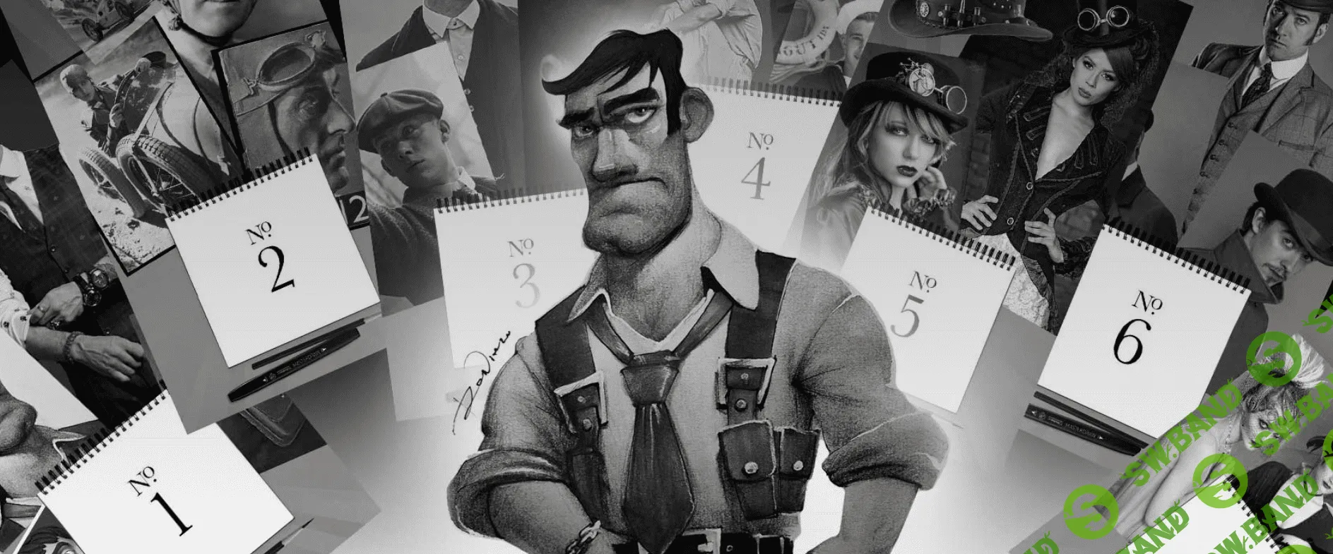 [Денис Крупчатников] Скетчинг персонажей «B&W-2»