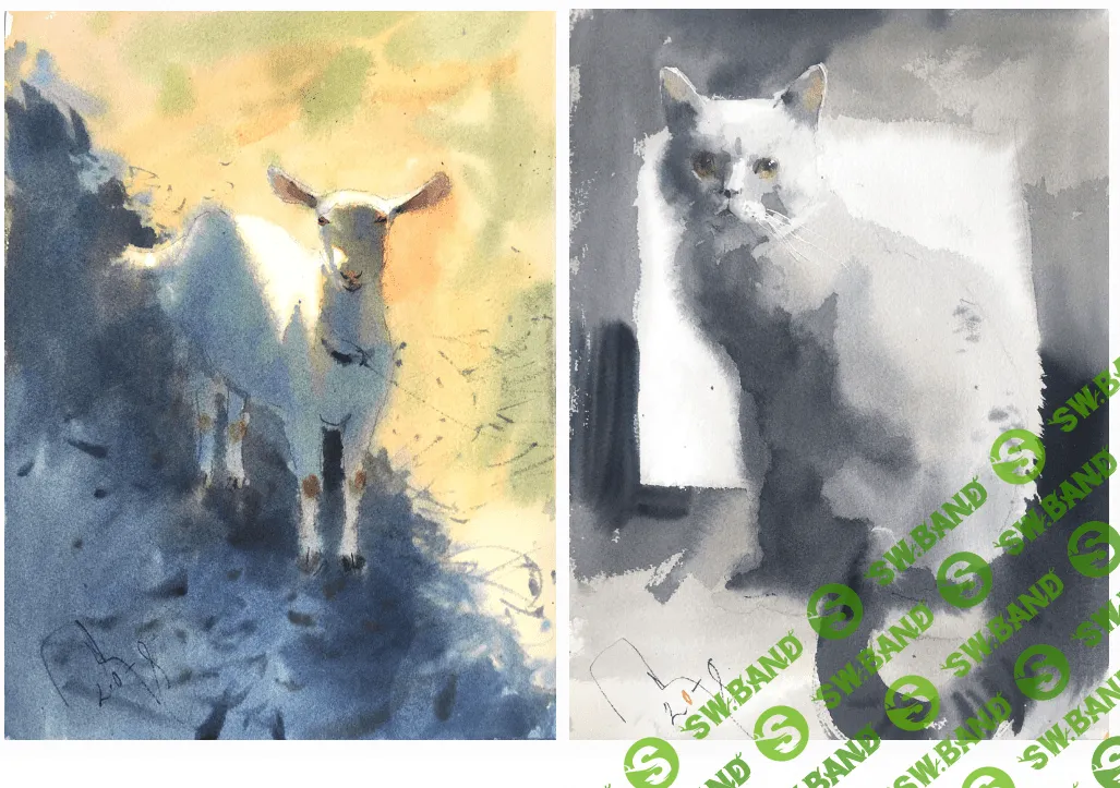 [Денис Петруленков] Сельская жизнь. Видеоуроки по акварели (3 сюжета) (2018)