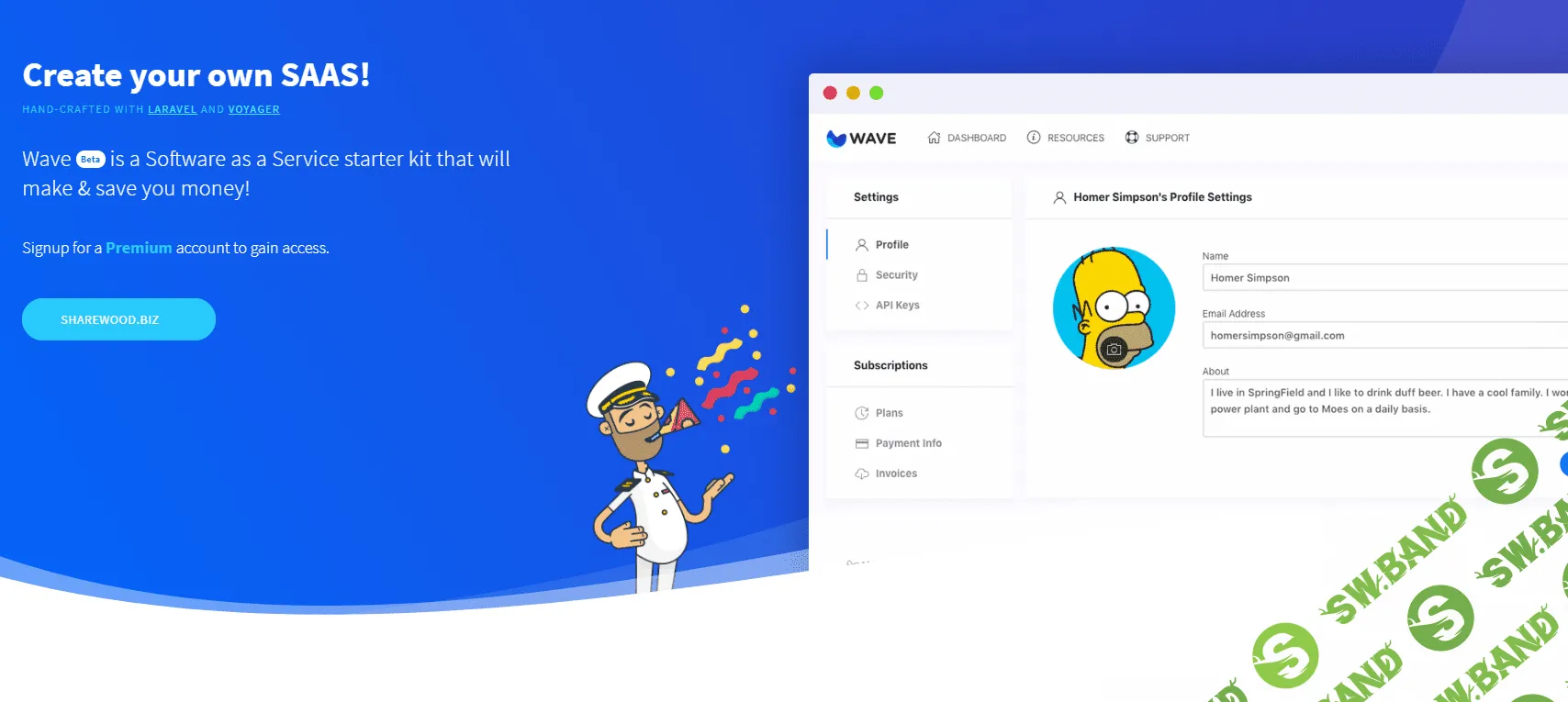 [devdojo] Wave - стартовый комплект SAAS