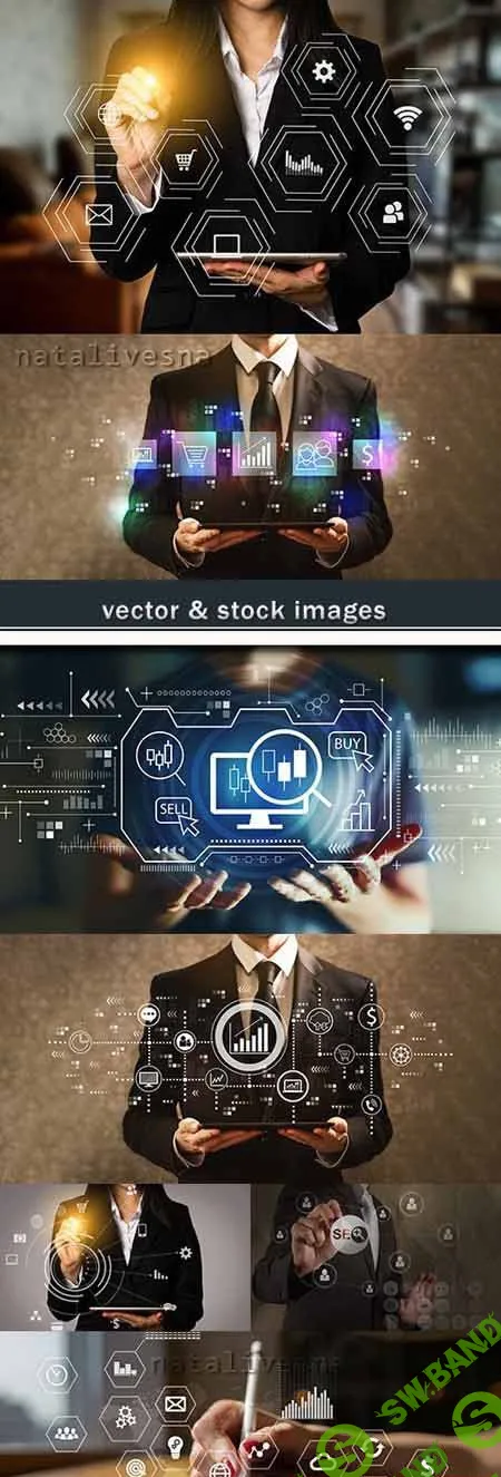 Digital marketing business computer social seo concept