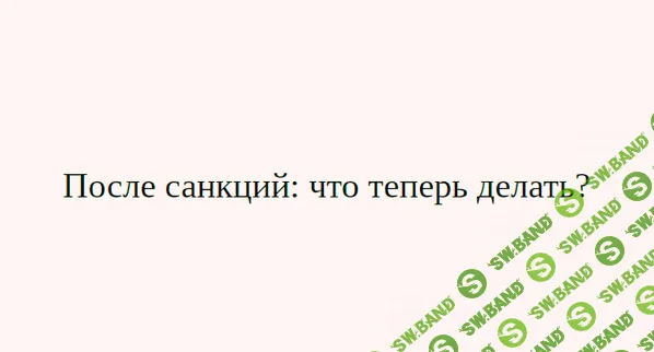 [Дмитрий Черемушкин] После санкций: что теперь делать? (2022)