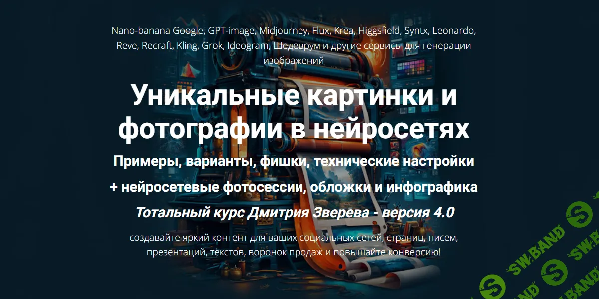 [Дмитрий Зверев] Уникальные картинки и фотографии в нейросетях 4.0 - полная версия (обновление) (2026)